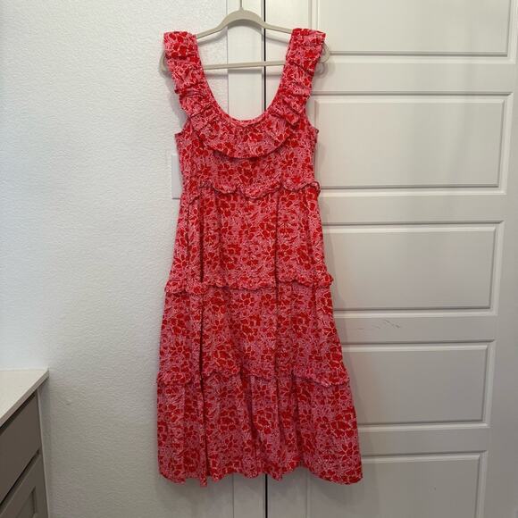 J. Crew Printed Ruffle Midi Dress - Picture 3 of 6